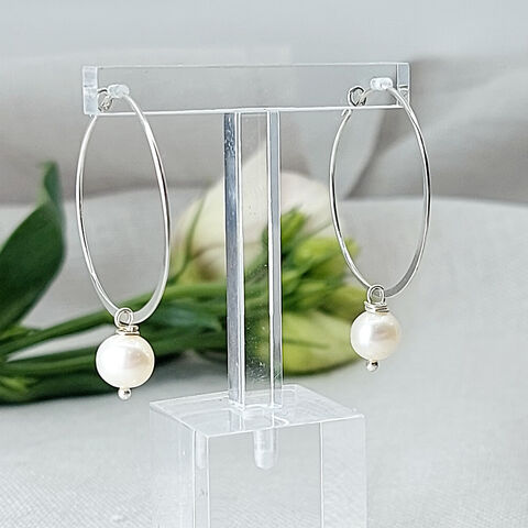 Moonlight,Pearl,Hoops,handmade-sterling-silver-pearl-hoop-earrings-30mm-ivory-silver-sparrow-jewellery
