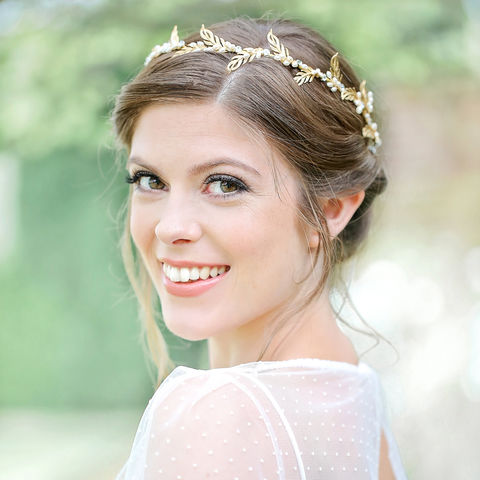 Nidia Keishi Pearl Hair Vine Donna Crain Accessories Candra Gold Grecian Hair Vine Weddings Accessories Ivory Beaded