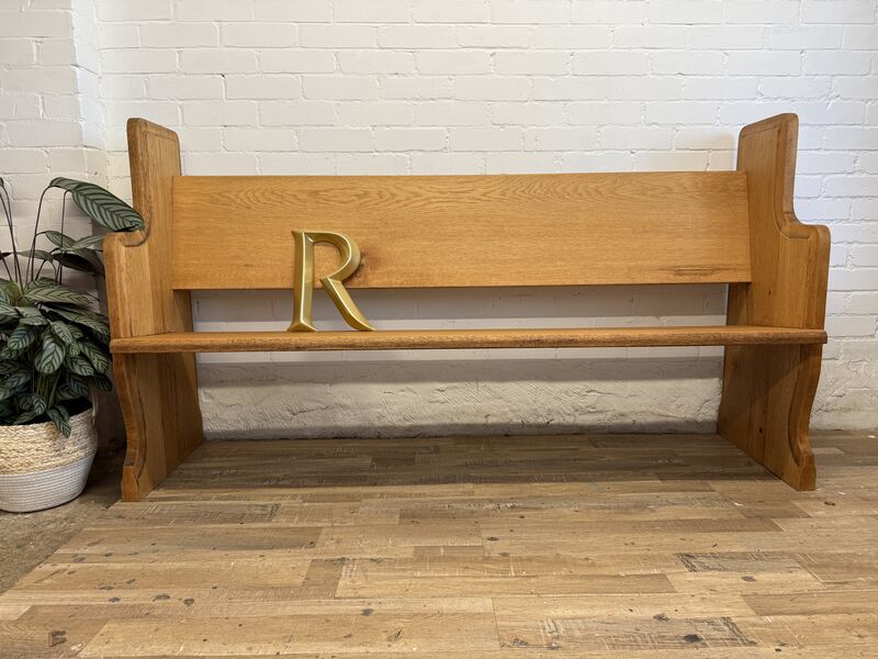 Vintage Light Oak Pew Bench - product images  of 