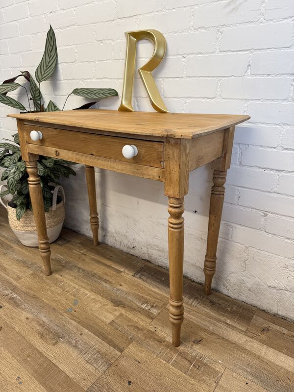Antique Pine Side Table with Drawer – Late 19th to Early 20th Century - product images  of 