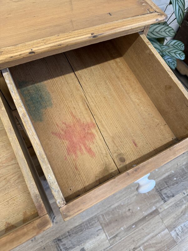 Victorian Pine Kneehole Desk – Waxed Finish with Ceramic Knobs - product images  of 