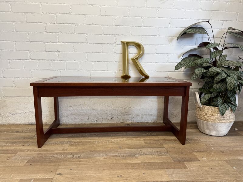 Mid‑Century Teak Coffee Table With Smoked Glass Top – Excellent Original Condition - product images  of 