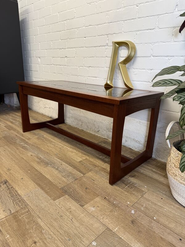 Mid‑Century Teak Coffee Table With Smoked Glass Top – Excellent Original Condition - product images  of 