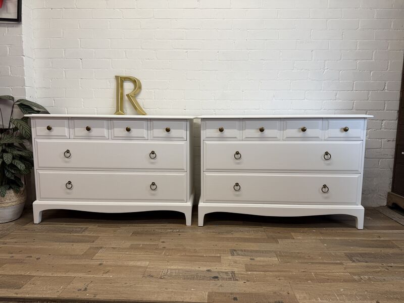 Pair of Stag Minstrel 4-Over-2 Chest of Drawers – Chantilly Lace | Roosters Furniture - product images  of 