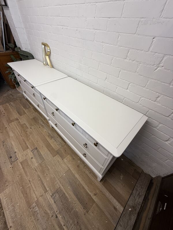 Pair of Stag Minstrel 4-Over-2 Chest of Drawers – Chantilly Lace | Roosters Furniture - product images  of 