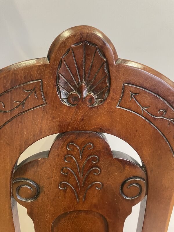 Pair of Antique Mahogany Hall Chairs – Victorian &amp; Edwardian Carved Seating - product images  of 