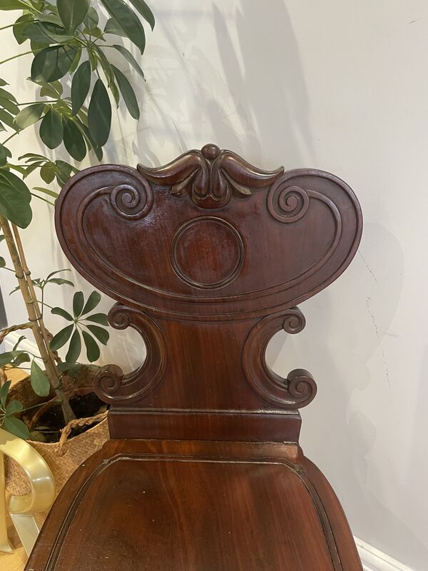 Pair of Antique Mahogany Hall Chairs – Victorian &amp; Edwardian Carved Seating - product images  of 