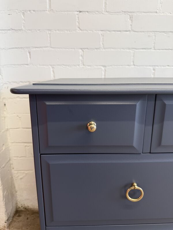 Pair of Stag Minstrel 4 Over 2 Chests – Professionally Painted in Rooster Blue. - product images  of 