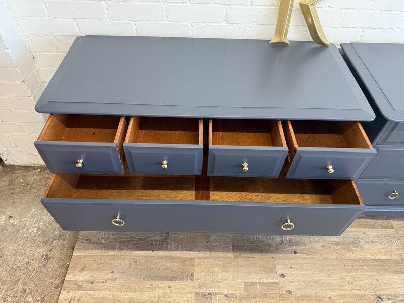 Pair of Stag Minstrel 4 Over 2 Chests – Professionally Painted in Rooster Blue. - product images  of 