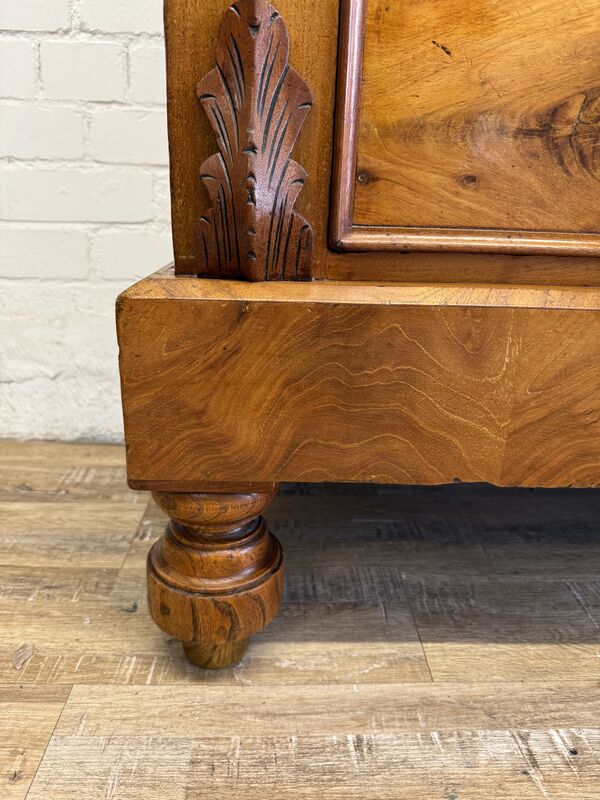 Edwardian Flame Mahogany Chest of Drawers – Signed &amp; Dated 1902 – Hidden Drawer - product images  of 