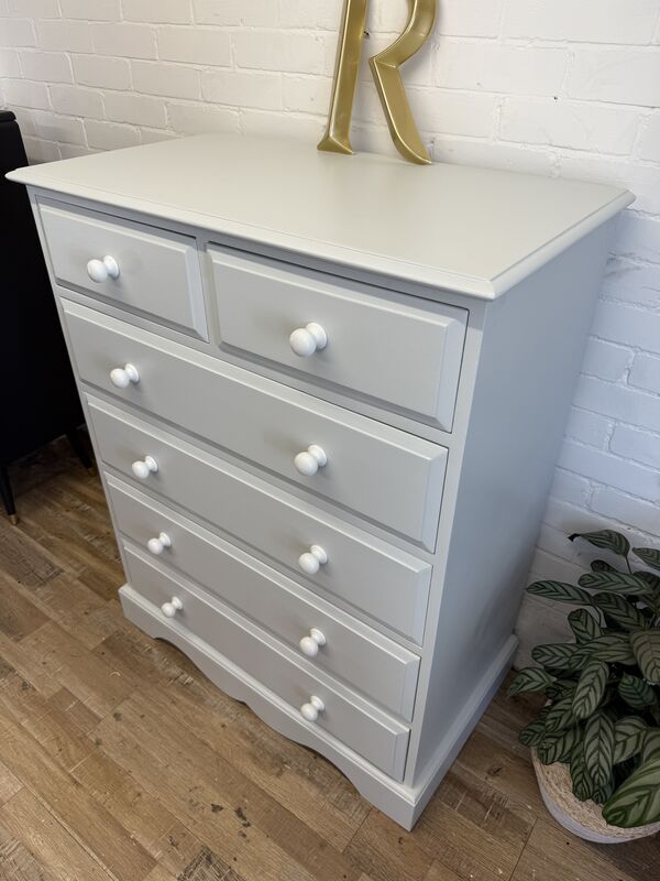 Pine Chest of Drawers – Professionally Painted in Pale Duck Egg Blue with New Ceramic Knobs - product images  of 