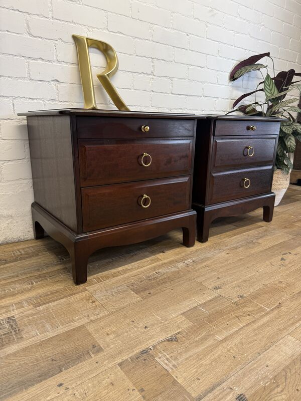 Pair of Stag Minstrel Bedside Cabinets with Pull-Out Slides - product images  of 