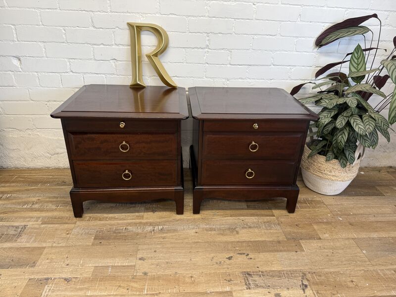 Pair of Stag Minstrel Bedside Cabinets with Pull-Out Slides - product images  of 