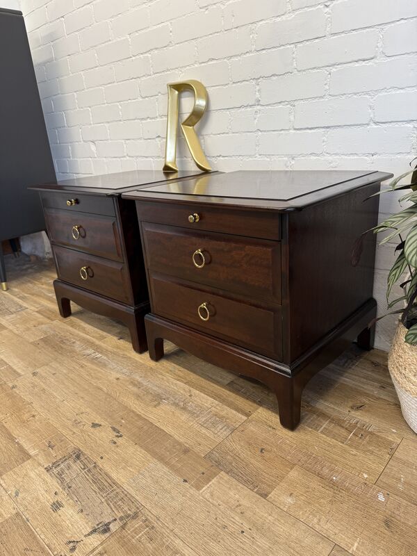 Pair of Stag Minstrel Bedside Cabinets with Pull-Out Slides - product images  of 
