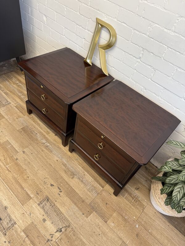 Pair of Stag Minstrel Bedside Cabinets with Pull-Out Slides - product images  of 