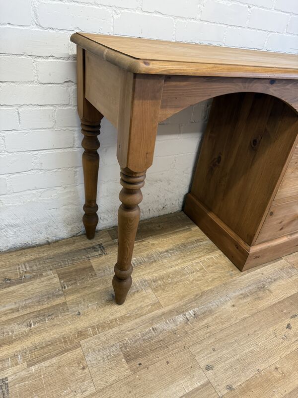 Solid Pine Pedestal Desk – Professionally Refurbished with Ceramic Knobs - product images  of 