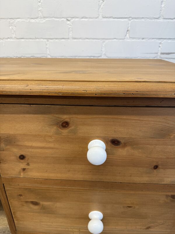Solid Pine Pedestal Desk – Professionally Refurbished with Ceramic Knobs - product images  of 