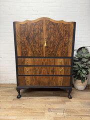 Vintage,Drinks,Cabinet,Ebonized,and,Walnut