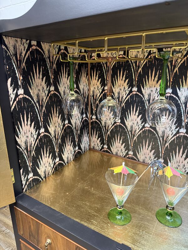 Vintage Drinks Cabinet Ebonized and Walnut  - product images  of 