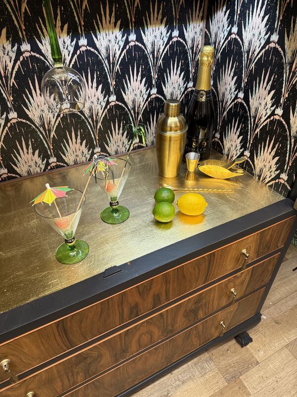 Vintage Drinks Cabinet Ebonized and Walnut  - product images  of 