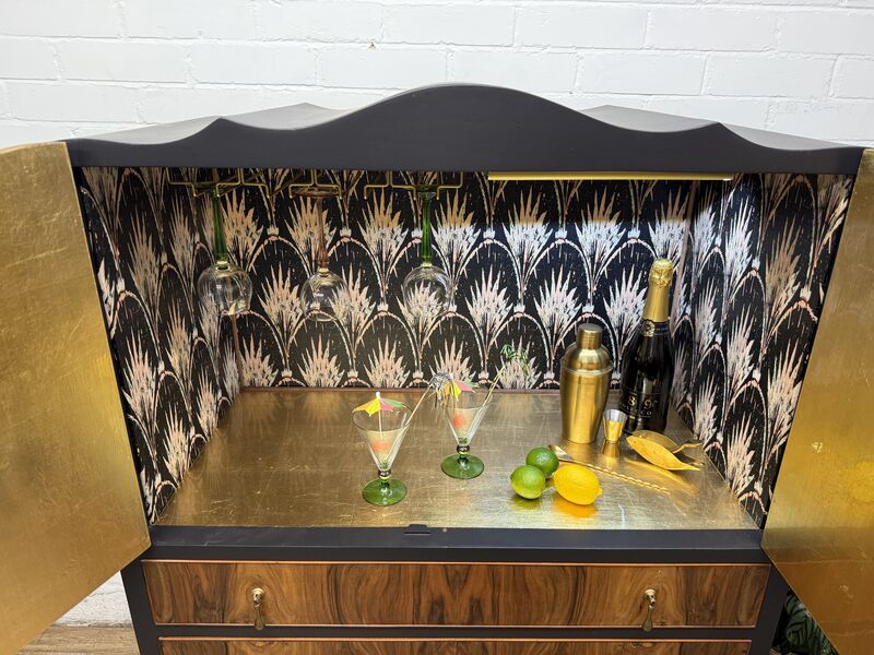 Vintage Drinks Cabinet Ebonized and Walnut  - product images  of 