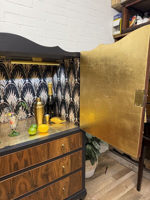 Vintage Drinks Cabinet Ebonized and Walnut  - product images  of 