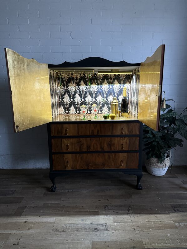 Vintage Drinks Cabinet Ebonized and Walnut  - product images  of 