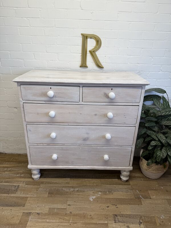 Antique Pine Chest of Drawers – Whitewashed - product images  of 