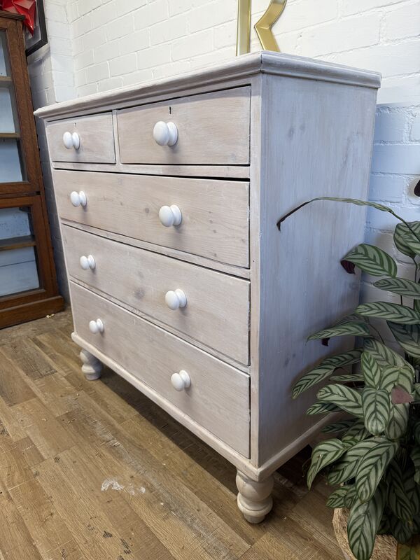 Antique Pine Chest of Drawers – Whitewashed - product images  of 