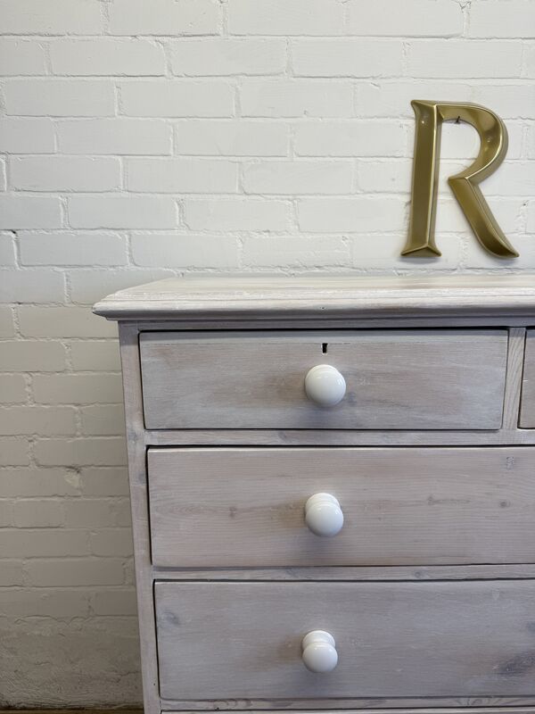 Antique Pine Chest of Drawers – Whitewashed - product images  of 