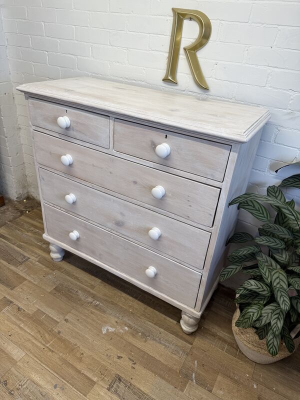 Antique Pine Chest of Drawers – Whitewashed - product images  of 