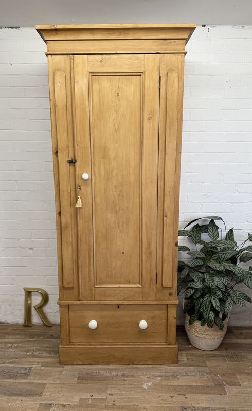 SOLD Antique Pine Single Wardrobe | 19th Century Victorian | Hand-Cut Dovetails | Original Charm - product images  of 