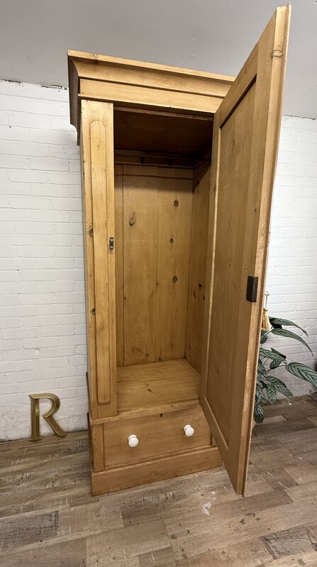 SOLD Antique Pine Single Wardrobe | 19th Century Victorian | Hand-Cut Dovetails | Original Charm - product images  of 