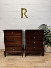 Stag,Minstrel,4,Drawer,Bedside,Pair,Original,Mahogany,Finish,stag minstrel original mahogany