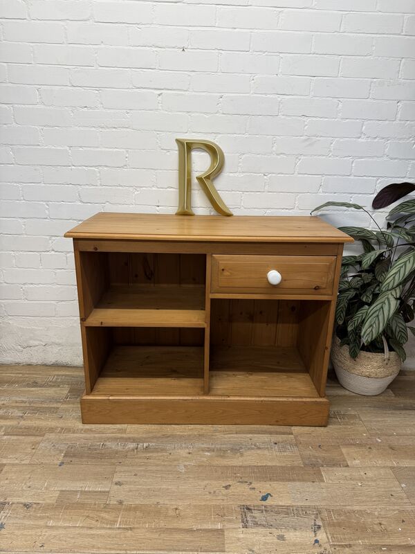 Vintage Solid Pine Shelving Unit with Drawer - product images  of 