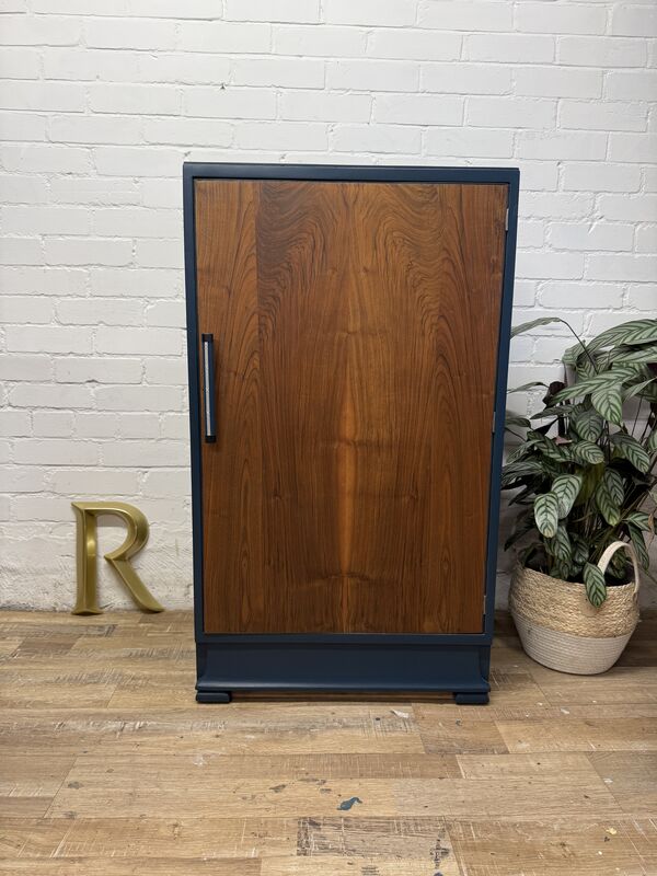 Art Deco Walnut Veneer Cupboard – Painted in Farrow &amp; Ball Hague Blue - product images  of 