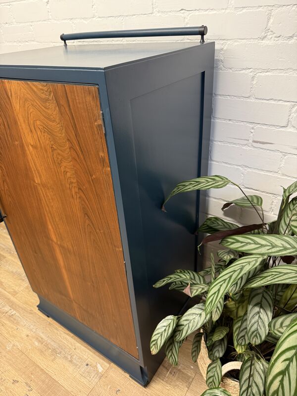 Art Deco Walnut Veneer Cupboard – Painted in Farrow &amp; Ball Hague Blue - product images  of 