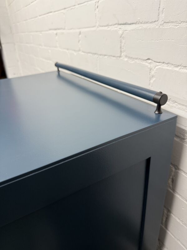 Art Deco Walnut Veneer Cupboard – Painted in Farrow &amp; Ball Hague Blue - product images  of 