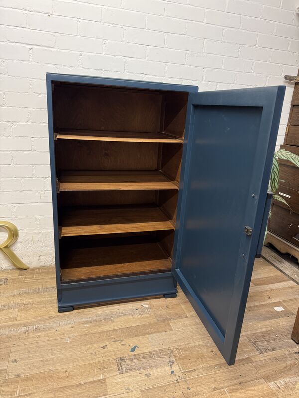 Art Deco Walnut Veneer Cupboard – Painted in Farrow &amp; Ball Hague Blue - product images  of 