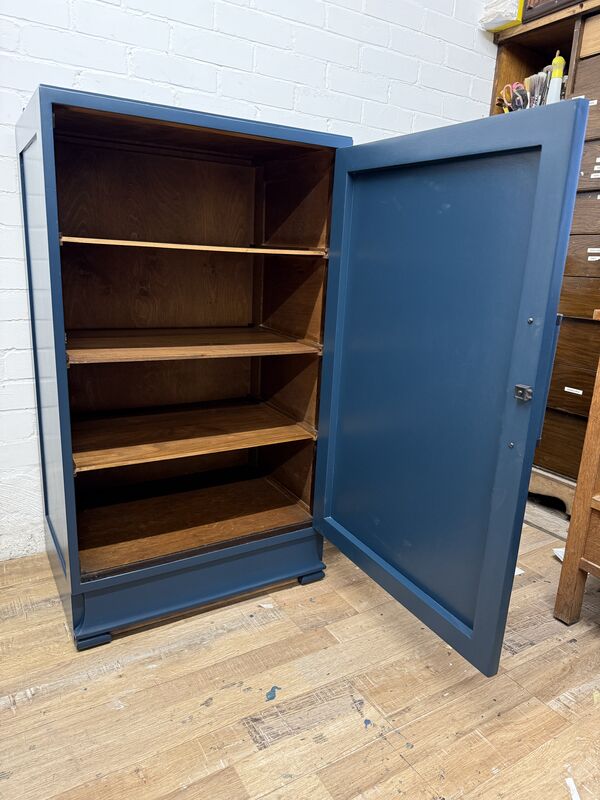 Art Deco Walnut Veneer Cupboard – Painted in Farrow &amp; Ball Hague Blue - product images  of 