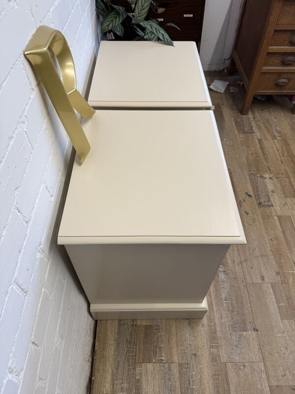 Pair of Painted Pine Bedside Tables  Solid Pine | Farrow &amp; Ball Joa’s White - product images  of 