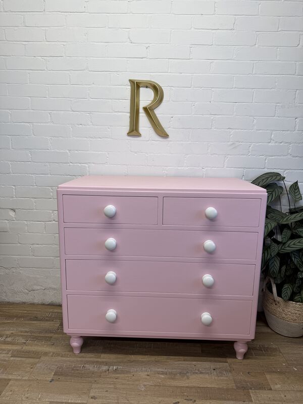 Blush Pink Chest of Drawers | Professionally Refurbished - product images  of 