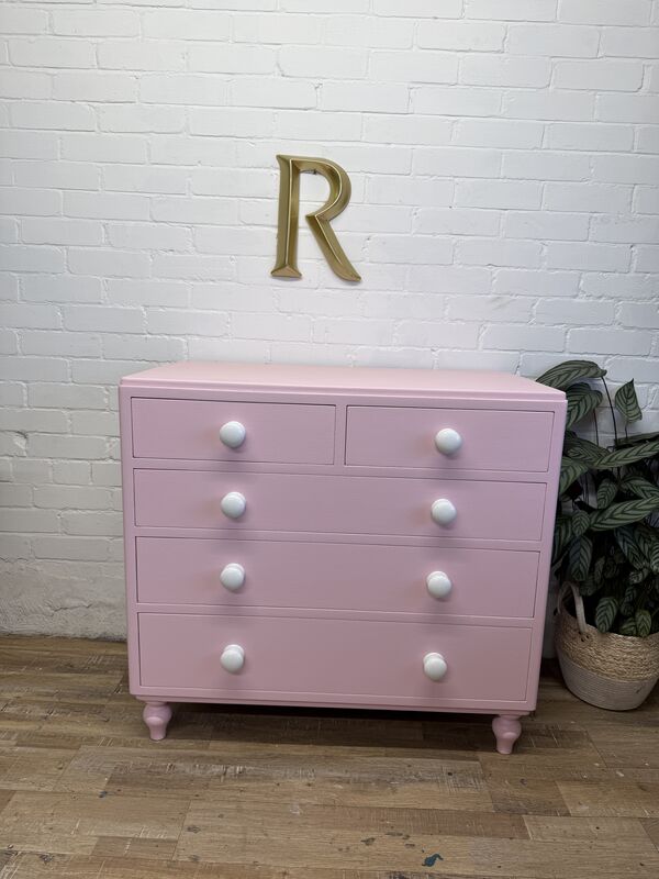 Blush Pink Chest of Drawers | Professionally Refurbished - product images  of 