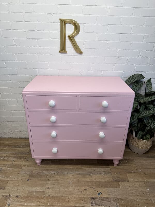 Blush Pink Chest of Drawers | Professionally Refurbished - product images  of 