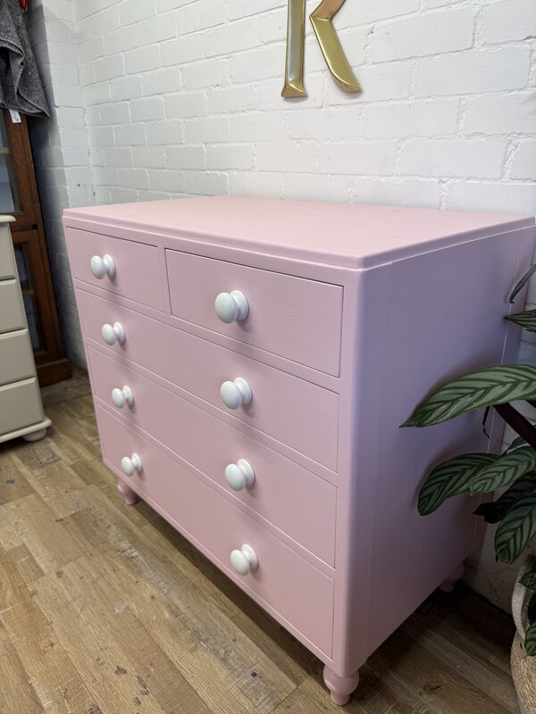 Blush Pink Chest of Drawers | Professionally Refurbished - product images  of 