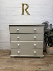Soft,Neutral,Chest,of,Drawers,|,Farrow,&,Ball,Bone,Early,2000s,Soft Neutral Chest of Drawers | Farrow & Ball Bone | Early 2000s