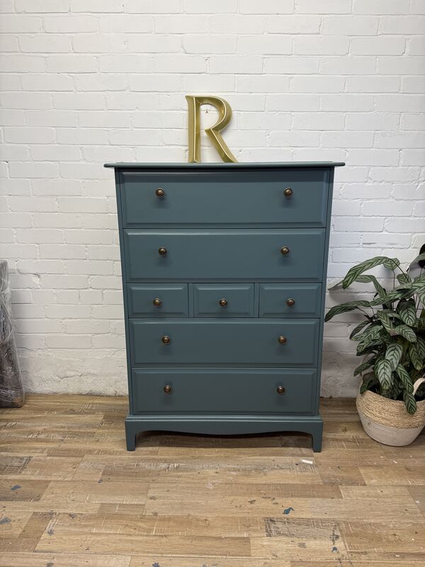Stag Minstrel 7-Drawer Tallboy in Farrow &amp; Ball Inchyra Blue - product images  of 
