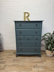 Stag,Minstrel,7-Drawer,Tallboy,in,Farrow,&,Ball,Inchyra,Blue,Stag Minstrel 7-Drawer Tallboy in Farrow & Ball Inchyra Blue