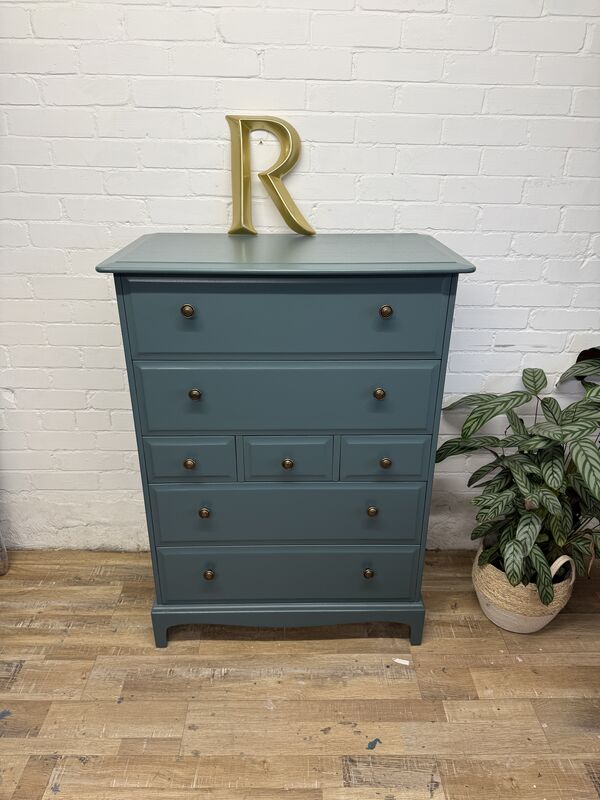 Stag Minstrel 7-Drawer Tallboy in Farrow &amp; Ball Inchyra Blue - product images  of 
