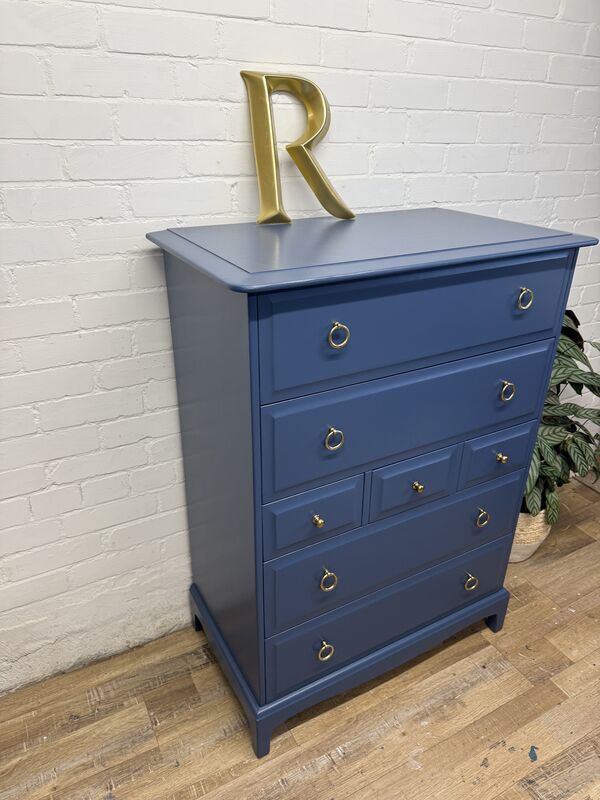 Stag Minstrel 7-Drawer Tallboy in Farrow &amp; Ball Stiffkey Blue - product images  of 